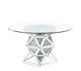 ACME Noralie Dining Table, Mirrored & Faux Diamonds 72145