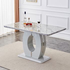 Modern simple and luxurious grey imitation marble grain dining table rectangular Office table.Computer Table.Game desk .desk.For dining room, living r