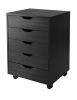 Halifax Cabinet for Closet / Office; 5 Drawers; Black