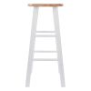 Element Bar Stools; 2-Pc Set; Natural & White