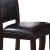 Set of 2 Side Chairs Brown Color wood finish Mid-Century Modern Padded Faux Leather Seat And Back Kitchen Dining Furniture