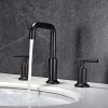 Matte Black Widespread Two Handles 3-Hole Bathroom Sink Faucet