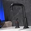 Matte Black Widespread Two Handles 3-Hole Bathroom Sink Faucet