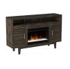 Bridgevine Home Avondale 61 Inch Electric Fireplace TV Console for TVs up to 70 inches, Charcoal-Brown Finish