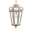 Wood Chandelier, Hanging Light Fixture with Adjustable Chain for Kitchen Dining Room Foyer Entryway, Bulb Not Included