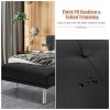 Rectangle Tufted Ottoman with Stainless Steel Legs for Living Room