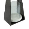 DecMode Black Aluminum Decorative Candle Lantern