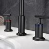 Matte Black Widespread Two Handles 3-Hole Bathroom Sink Faucet