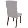 Upholstered Dining Chairs - Dining Chairs Set of 2 Fabric Dining Chairs with Copper Nails