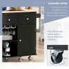 Kitchen Island with Power Outlet,Kitchen Storage Island with Drop Leaf and Rubber Wood,Open Storage and Wine Rack,5 Wheels,with Adjustable Storage for