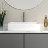 Modern Square Above Counter White Porcelain Ceramic Bathroom Vessel Vanity Sink Art Basin