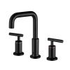 Matte Black Widespread Two Handles 3-Hole Bathroom Sink Faucet