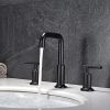 Matte Black Widespread Two Handles 3-Hole Bathroom Sink Faucet