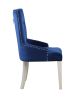 ACME Varian Side Chair (1Pc), Blue Fabric & Antique Platinum 66162