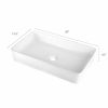 Modern Square Above Counter White Porcelain Ceramic Bathroom Vessel Vanity Sink Art Basin