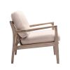 Wood Frame Armchair, Easy Assembly Mid Century Modern Accent Chair Lounge Chair for Living Room, Bedroom, Home Office,Tan Linen