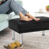 Rectangle Tufted Ottoman with Stainless Steel Legs for Living Room