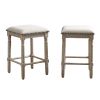 Arnhem Wood Upholstered Swivel Counter Height Stool, Set of 2, Tan