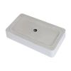 Modern Square Above Counter White Porcelain Ceramic Bathroom Vessel Vanity Sink Art Basin