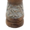 DecMode 3 Candle Bronze Wood Candle Holder, Set of 3