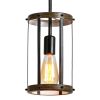 Vintage Rustic Pendant Light Metal Cage Pendant Lamps with Adjustable Length Farmhouse Caged Hanging Lamp for Kitchen Island Living Room Dining Room E