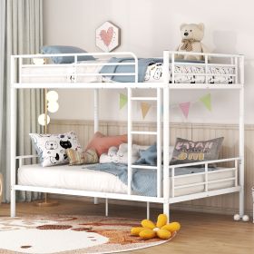 Full Over Full Metal Bunk Bed (Color: White)