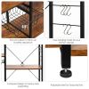 4-tier Kitchen Baker's Rack with Basket and 5 Hooks