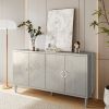 Stylish and Functional 4-Door Storage Cabinet with Pine Legs and MDF, for Living Room Bedroom,and Kitchen