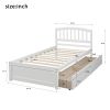 Twin Platform Storage Bed Wood Bed Frame with Two Drawers and Headboard