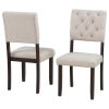 6-Piece Dining Table and Chair Set with Special-shaped Legs and Foam-covered Seat Backs&Cushions for Dining Room