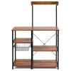 4-tier Kitchen Baker's Rack with Basket and 5 Hooks